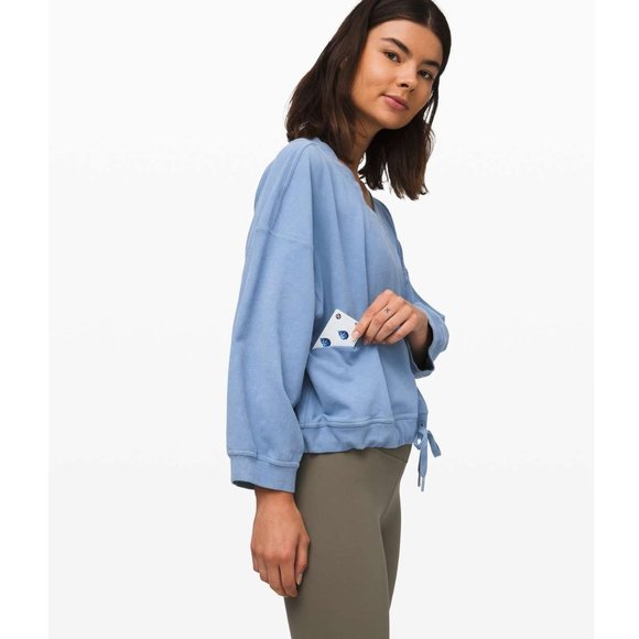 Lululemon Dare the Day Pullover / M/L / Washed Tempest Blue Oversized Sweater - Picture 4 of 11